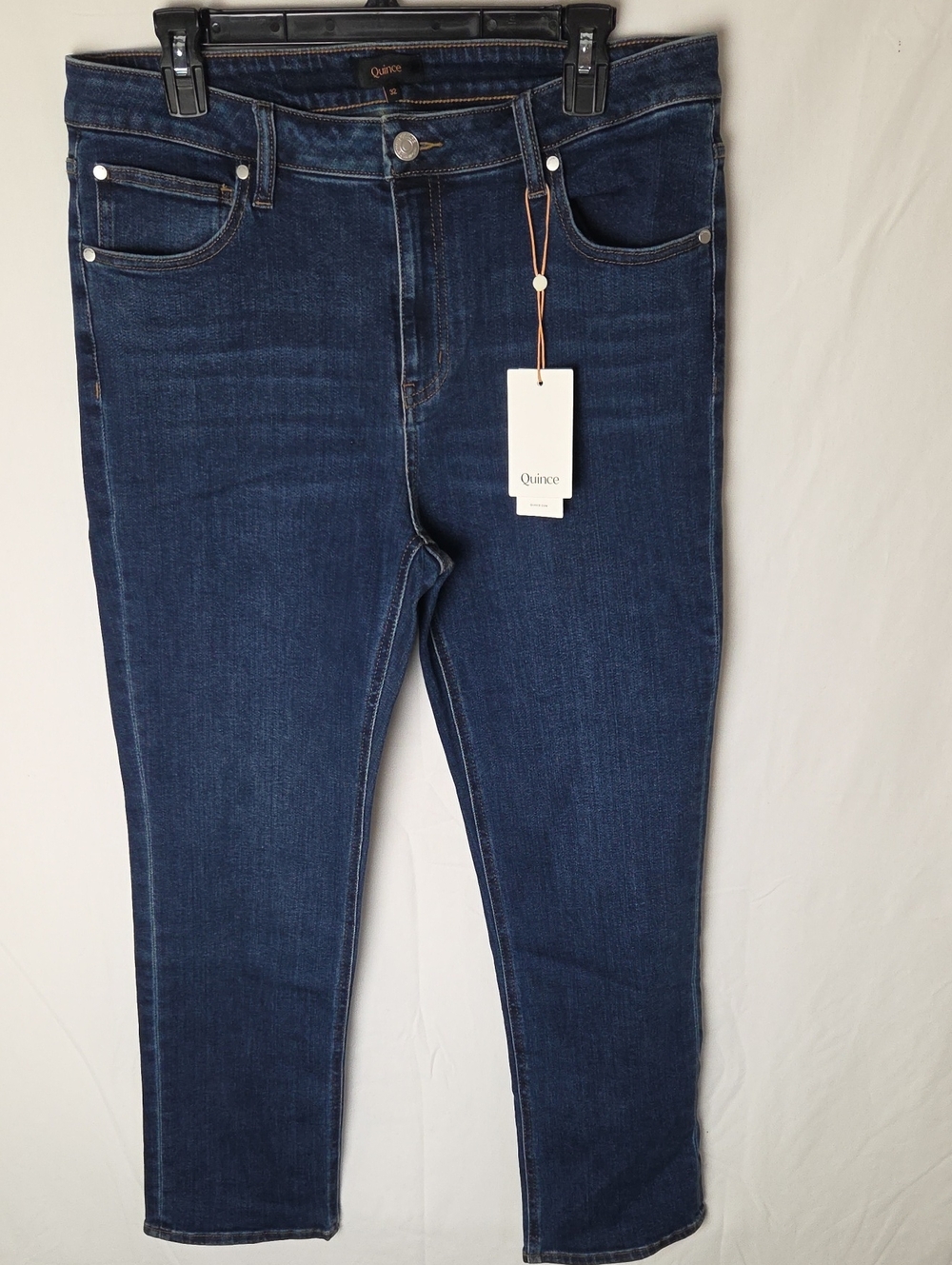 NWT Quince Women's Luna Stretch Mid Rise Slim Straight Size 32